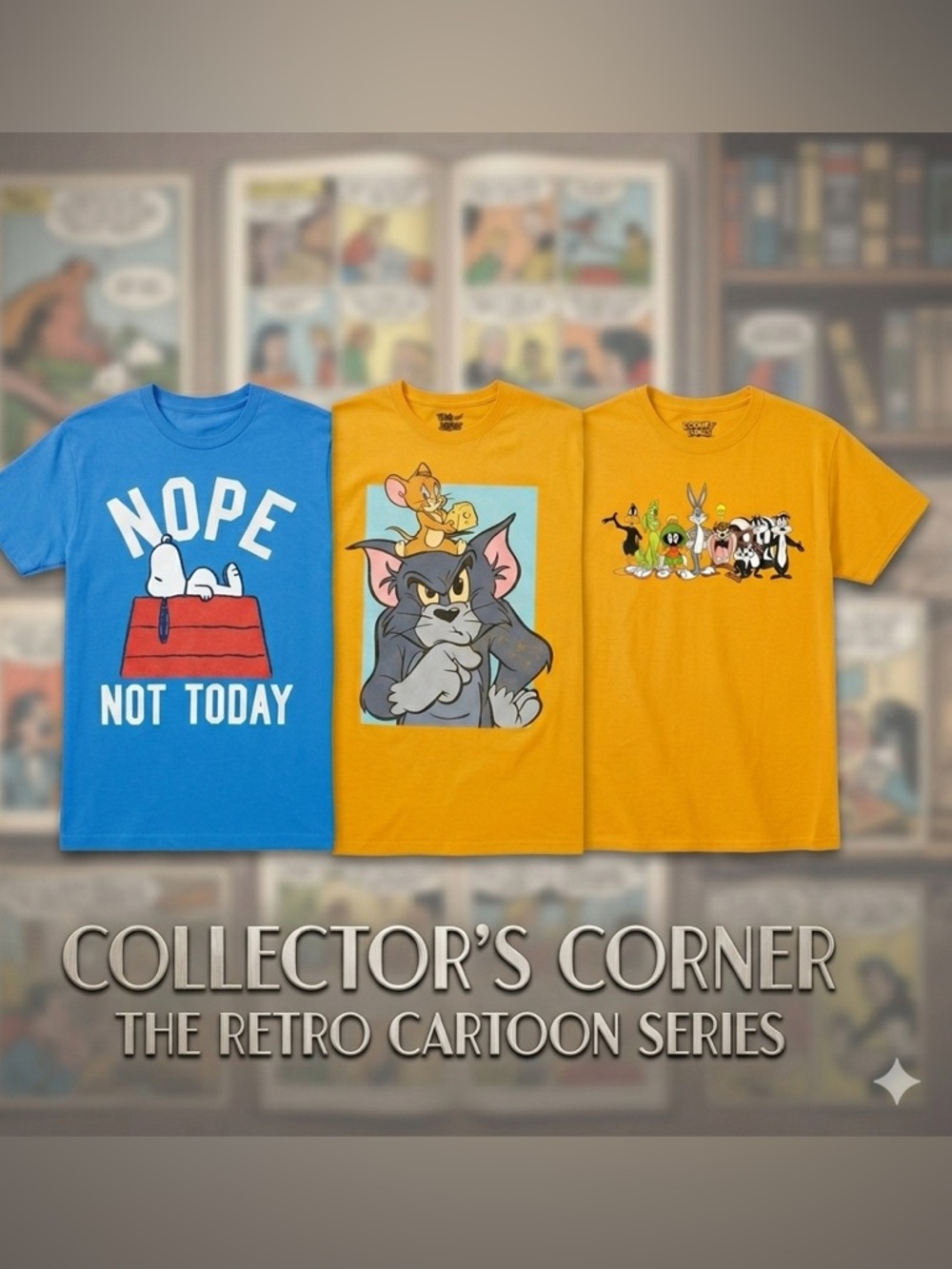 Bundle of 3 Graphic Tees - Snoopy, Tom & Jerry, Looney Tunes